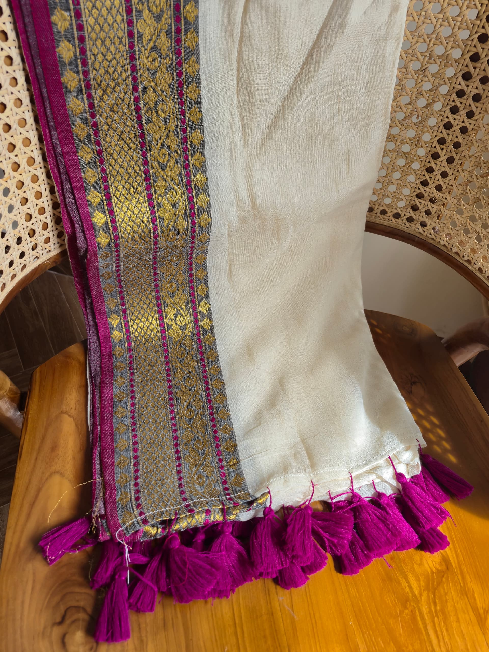 Thick Purple & Gold zari